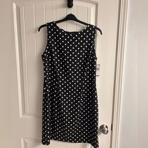 NWT Alyx Polka Dot Sheath Dress | Size 14 | Classic Black & White